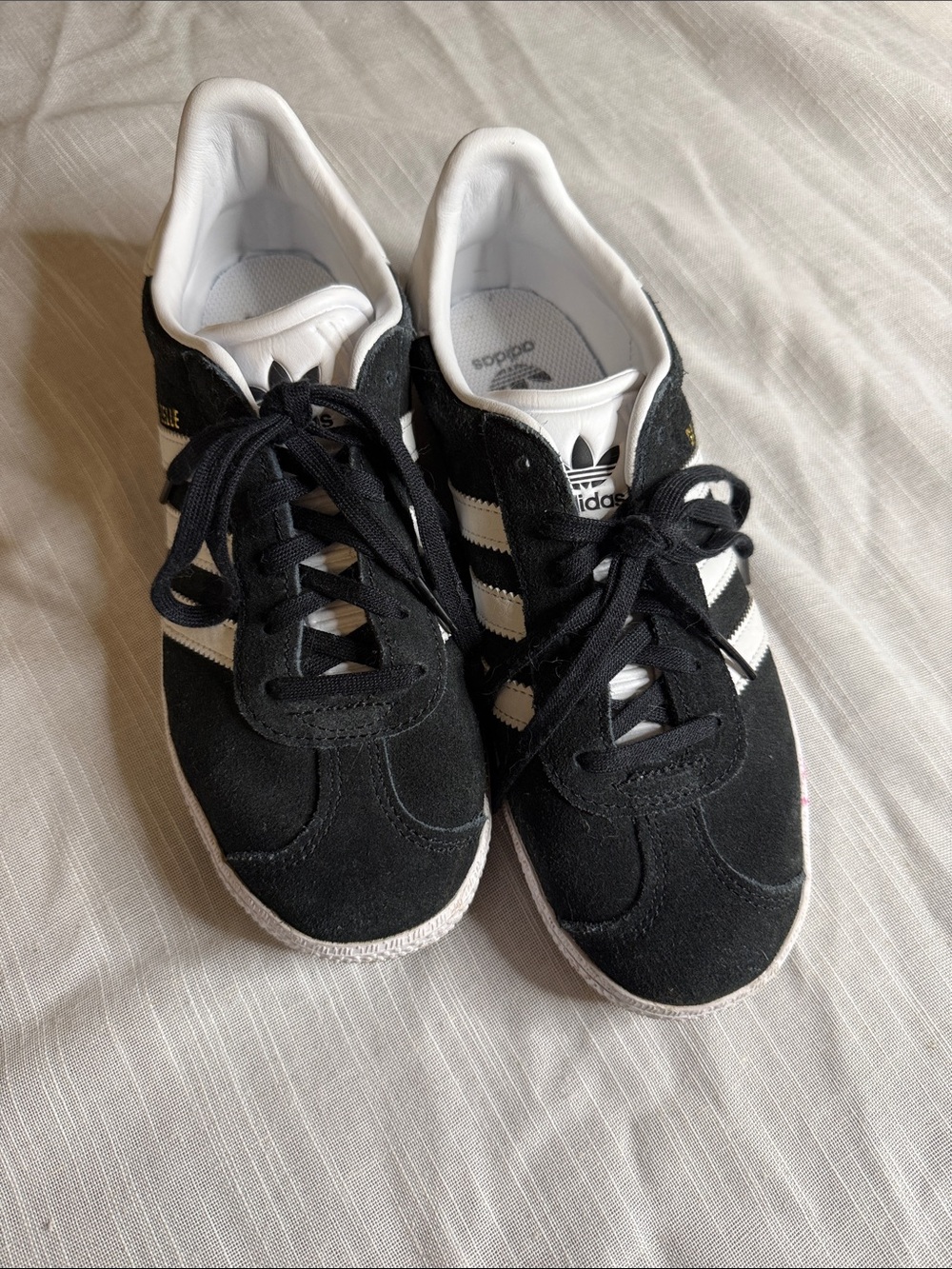 adidas Kids Black and White Suede Sneakers